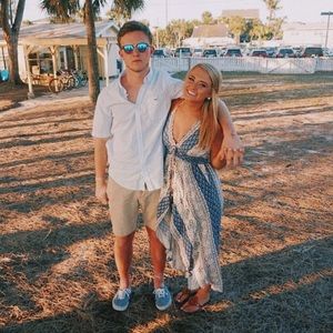 Printed Blue Long Romper